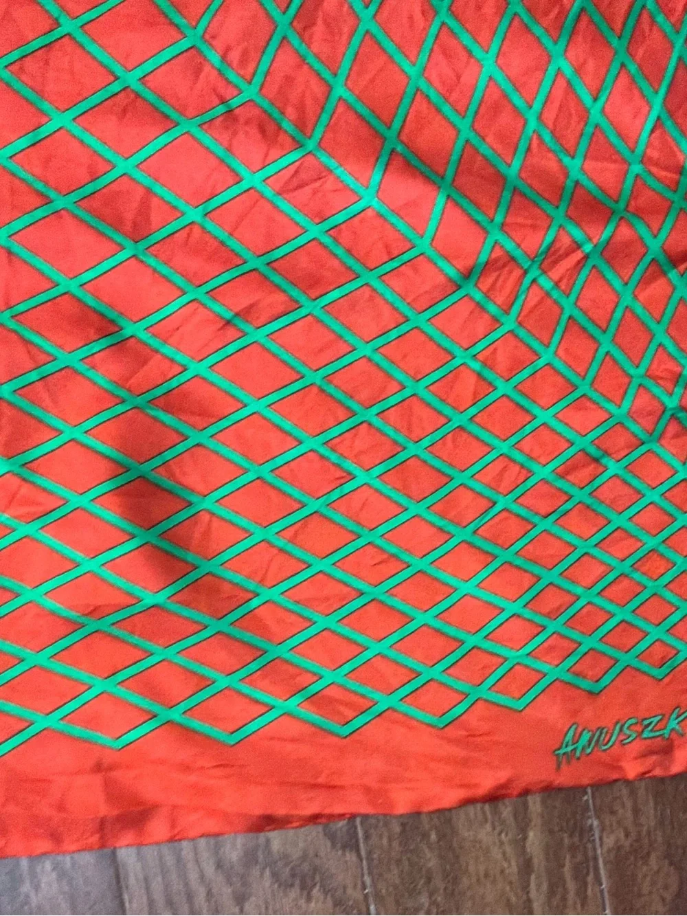 Rare vintage ..ANUSZKIEWICZ..large silk scarf